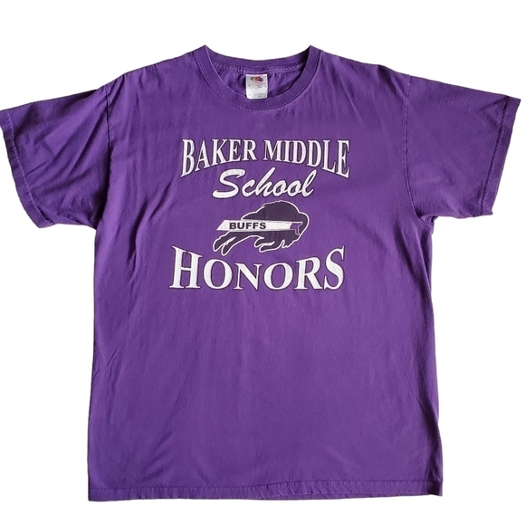 Fruit of the Loom Other - BAKER Middle School Buffs Honors Unisex T-Shirt Size Large